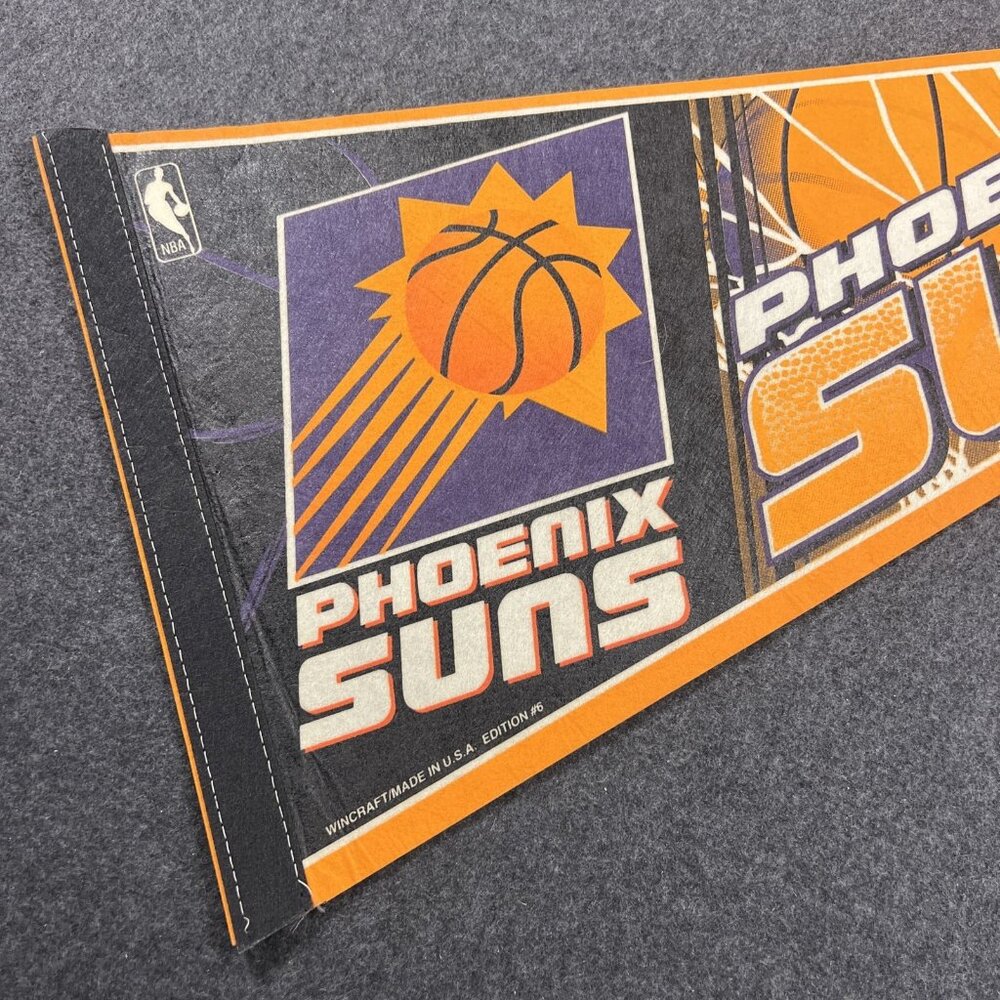 NBA Phoenix Suns Vintage Circa 1990s Style #6 Team Logo Basketball Pennant - Picture 2 of 11